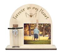 Personalized Loss of Loved One Photo Frame Memorial，Custom lock of Hair Keepsake Jar,Remembrance Bereavement Sympathy Gift for Lost Mom, Dad， Friends, Sisters, Grandparents (Arch form)