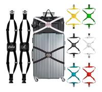Personalized Luggage Straps Bag Bungee, 4 Pcs Custom Luggage Straps for Suitcases - Add a Bag Securely, Burst-Proof Elastic Travel Strap, High-Vis Luggage Connector Straps Adjustable 28"-95"