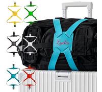 Personalized Luggage Straps Bag Bungee, Custom Luggage Straps for Suitcases - Add a Bag Securely, 2 Pcs Burst-Proof Elastic Travel Strap, High-Vis Luggage Connector Straps Adjustable 28"-95"