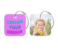 Personalized Luggage Tag - Custom Acrylic Name Tag for Suitcase, Golf Bag & Cruise with Photo/Text/Logo - Unique Baggage Identifier & Travel ID Tag