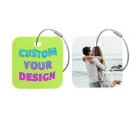 Personalized Luggage Tag - Custom Acrylic Name Tag for Suitcase, Golf Bag & Cruise with Photo/Text/Logo - Unique Baggage Identifier & Travel ID Tag
