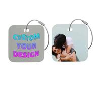 Personalized Luggage Tag - Custom Acrylic Name Tag for Suitcase, Golf Bag & Cruise with Photo/Text/Logo - Unique Baggage Identifier & Travel ID Tag