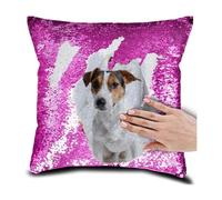 Personalized Magic Reversible Glitter Pillow Cover,Custom DIY Photo Design with Any Image or Text Sequin Pillow Case, Lovers & Family Pictures, Unique Gift, 40x40cm Cushion Case