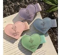 Personalized Magnetic Heart Bookmark, Custom Engraved Leather Page Holder, Secure Book Marks with Name & Floral Design, Birthday Gift for Bookworms