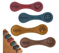 Personalized Magnetic Leather Bookmarks for Reading Women,Custom Magnet Book Mark Clips with Initial Gifts for Readers Men Book Lovers Classmate (Vintage)