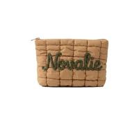 Personalized Make up Bag, Custom Embroidered Large Capacity Cosmetic Case,Puffy Padded Toiletries Bag for Women,Travel Pouch,Maid of Honor Makeup Bag, Bridesmaid Proposal