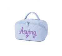 Personalized Makeup Bag, Custom Embroidered Large Capacity Cosmetic Case, Puffy Padded Toiletries Bag for Women, Wide-Open Travel Pouch, Maid of Honor Makeup Bag, Bridesmaid Proposal