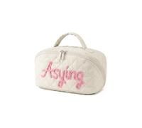 Personalized Makeup Bag, Custom Embroidered Large Capacity Cosmetic Case, Puffy Padded Toiletries Bag for Women, Wide-Open Travel Pouch, Maid of Honor, Bridesmaid Proposal