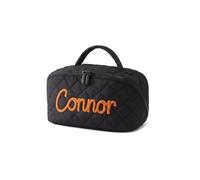Personalized Makeup Bag, Custom Embroidered Large Capacity Cosmetic Case, Puffy Padded Toiletries Bag for Women, Wide-Open Travel Pouch, Maid of Honor Makeup Bag, Bridesmaid Proposal