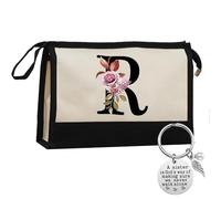 Personalized Makeup Bag, Friend Gift Cosmetic Bags, Birthday Gifts for Women Mom Best Friend Mothers Day Gifts (R)