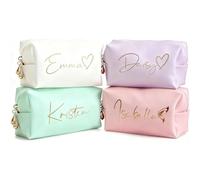 Personalized Makeup Bag with Name & Birth Flower - Custom Toiletry Bag for Women, Unique Bridesmaid Gifts, Wedding Party Favors, Best Friend Birthday Present