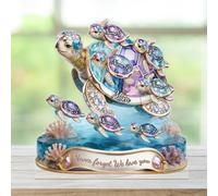 Personalized Mama Turtles Acrylic Plaque, Personalized Mother Custom Shaped Acrylic Plaque, Never Forget We Love You, Mothers Day Birthday Gift For Mom Grandma From Daughter Son Grandkids (Style 10)