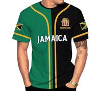Personalized Man Sports T Shirt Jamaica Flag Vacation Jamaican Pride Workwear T-Shirts Classic Exercise T Shirts Lounge Work Shirt for Training Everyday Running XL