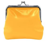 Personalized Marigold Leather Coin Purse for Women Cute Kiss Lock Small Change Purse, Marigold, Classic