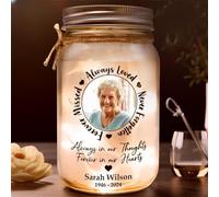 Personalized Mason Jar Lights, Memorial Gifts For Loss Of Mom, Dad, Mason Jars Lights Home Decor For Centerpieces, Grieving Gifts For Loss Of Loved One (Style 14)