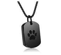 Personalized Master Custom Paw Print Pet Urn Necklace for Ashes Dog Cat Pet Memorial Gift Dog Tag Pendant Keepsake Cremation Jewelry