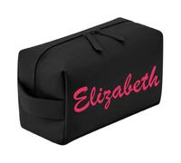 Personalized Matte PU Leather Toiletry Bag for Women & Men - Custom Name Travel Accessory Case, Water-Resistant, Durable & Stylish - Black
