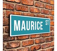 Personalized Maurice Street Sign - Custom Metal Name Plate for Boys Bedroom Decor - Architectural Aluminum Nursery Plaque, Fade Resistant Playroom Wall Art, Birthday Gift for Maurice