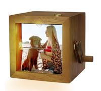 Personalized Mechanical Photo Flipbook with Light, Custom Hand-Cranked Photo Frame for Couples, Men, Women, Christmas, Birthday, Anniversary