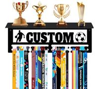 Personalized Medal Hanger Display, Custom Steel Medal Rack for Awards & Ribbons, Wall-Mounted Holder with Name & Sport Design Options, Durable, Rust-Resistant, Easy to Install (Multiple Sizes)