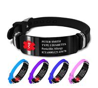 Personalized Medical Alert Bracelets For Women Men, Custom Photo Bracelet Engraving Name Text Photo Silicone Medical Id Braclet Customized Adjustable Sport Wristband Memory Gifts (ID Text Bracelet)