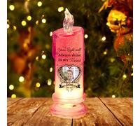 Personalized Memorial Candle with Photo Custom Name & Date Flameless Candles Sympathy Gifts for Loss of Loved One Dad Mom Husband Wife Friend in Memorial Bereavement Gifts (A-4)