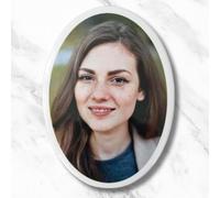 Personalized Memorial Ceramic Photo Tile Italy - Oval 2" Waterproof Porcelain Picture for Tombstones & Graves, Headstone Plaque for Cemetery Decorations, Funeral Tribute Portrait