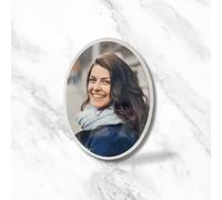 Personalized Memorial Ceramic Photo Tile Italy - Oval 3" Waterproof Porcelain Picture for Tombstones & Graves, Headstone Plaque for Cemetery Decorations, Funeral Tribute Portrait