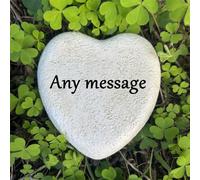 Personalized Memorial Garden Stone,Encourage Stones,Welcome Stone with Any Message,Customized Remembrance Stones Garden Grave Markers,Small Size, White