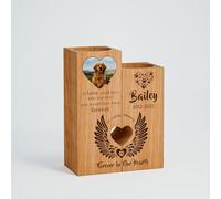 Personalized Memorial Gifts Candle - Flameless Candle Sympathy Gift with Picture, Custom Photo Candle, Sympathy Pet Memorial Candle Holder, Condolence Bereavement Gifts for Loss of Dog Cat