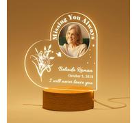 Personalized Memorial Gifts Custom Sympathy Gifts Memorial Plaque Night Light Lamp Bereavement Gifts in Memory of Loved One Light Up Picture Frames Memorial Decorations for Loss of Loved One (D)