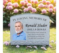 Personalized Memorial Grave Stones Headstones - Big Size Cemetery Stones Tombstones Custom with Any Message Symbal and Photo, Sympathy Gifts Memorial Gifts for Someone Lost Outdoors (classical)