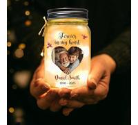 Personalized Memorial Mason Jar Light for Loved Ones, in Loving Memory Gifts, Sympathy Gifts for Loss of Mom Dad Family Member, Custom Jar Night Light Decor (Version 10)