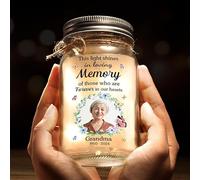 Personalized Memorial Mason Jar Light for Loved Ones, in Loving Memory Gifts, Sympathy Gifts for Loss of Mom Dad Family Member, Custom Jar Night Light Decor (Version 1)