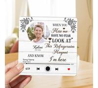 Personalized Memorial Music Fridge Magnet with Photo Custom In Loving Memory Fridge Magnet Sympathy Keepsake Remembrance Gift for Loss of Loved Ones Dad Mom,Style 1