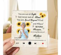 Personalized Memorial Music Fridge Magnet with Photo Custom In Loving Memory Fridge Magnet Sympathy Keepsake Remembrance Gift for Loss of Loved Ones Dad Mom,Style 9
