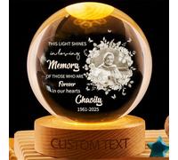 Personalized Memorial Photo Crystal Globe Lamp Custom Loss of Loved Ones Crystal Night Light This Light Shines in Loving Memory of Those Who are Forever in Our Hearts Sympathy Gift for Family