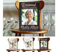 Personalized Memorial Reserved Signs for Wedding Acrylic Wedding Memorial Sign In Memory of Parents Celebrating From Heaven Reserved Chair Banner for Ceremony Custom Funeral Reception Sign for Family