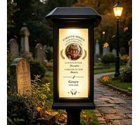 Personalized Memorial Solar Light for Cemetery,Custom Memorial Solar Garden Light with Photo & Name,Weatherproof GardenLight Grave Decor,Remembrance Sympathy Gifts for Family Friends Loss of Loved