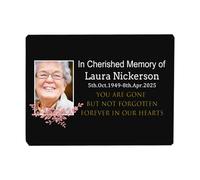 Personalized Memorial Stones for Loved Ones Lost, Custom Garden Grave Memorial Plaques Marker Headstone Tombstone with Image Name Text Photo Outside Outdoor Remembrance Gifts Decorations