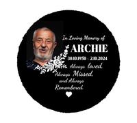 Personalized Memorial Stones for Loved Ones Lost, Custom Garden Grave Memorial Plaques Marker Headstone Tombstone with Image Name Text Photo Outside Outdoor Remembrance Gifts Decorations