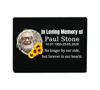 Personalized Memorial Stones for Loved Ones Lost, Custom Garden Grave Memorial Plaques Marker Headstone Tombstone with Image Name Text Photo Outside Outdoor Remembrance Gifts Decorations