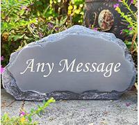 Personalized Memorial Stones Grave Markers Engraved with Any Message, Decorative Resin Garden Encourage Welcome Stones Outdoor Rocks Engraved Sympathy Memorial Gifts
