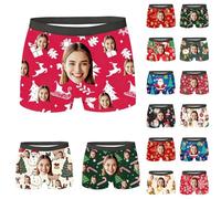 Personalized Men's Christmas Boxer Briefs, personalised boxers for men with face photo, Custom Men's Funny Xmas Underwear Gifts,Personalized Boxer with Face