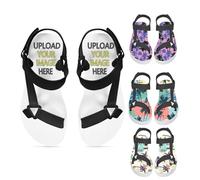 Personalized Mens Sandals Customized with Picture Summer Men's Beach Shoes Adjustable Buckle Straps Sports Outdoor Casual (White, Adult, Men, Large, Alpha, UK Footwear Size System, Wide)
