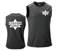 Personalized Mens Workout Tank Tops Custom Logo Text Photo Sleeveless Quick Dry Team Uniform Vest for Sports Team Club Dark Grey