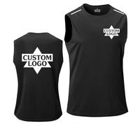 Personalized Mens Workout Tank Tops Custom Logo Text Photo Sleeveless Quick Dry Team Uniform Vest for Sports Team Club Black