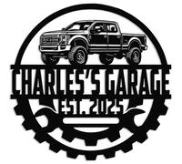 Personalized Metal Car Garage Name Sign, Custom Car Workshop Wall Decor, Large Outdoor Garage Plaque for Man Cave, Gift for Dad, Husband or Grandpa (Car G)