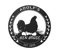 Personalized Metal Chicken Coop Sign - Custom Family Name & Chicken Name Sign for Hen House Decor, Farmhouse Style Funny Signs for Outdoor Hanging