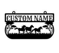 Personalized Metal Farm Sign, Custom Ranch Name Sign, Western Cowboy Decor, Barn, Cow, Horse, Sheep, Backyard Decor